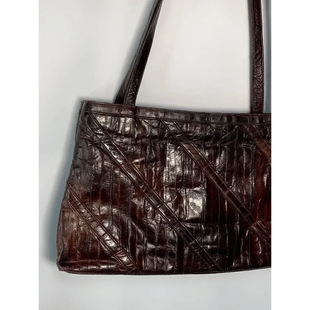 Vintage Eel Skin Hong Kong Shoulder Purse 8x12